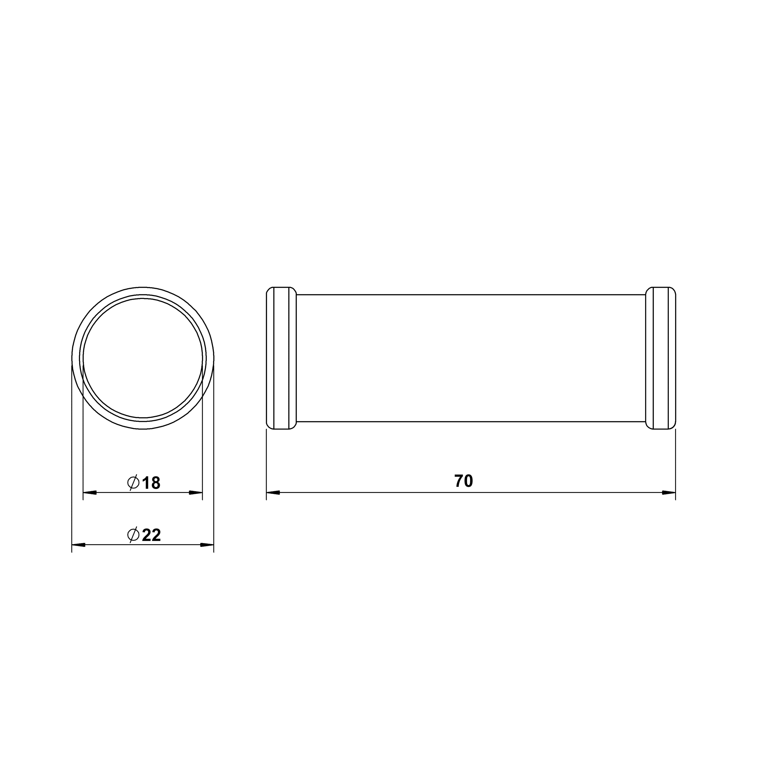Filter 70x18/22mm Kaltleim, Heißleim