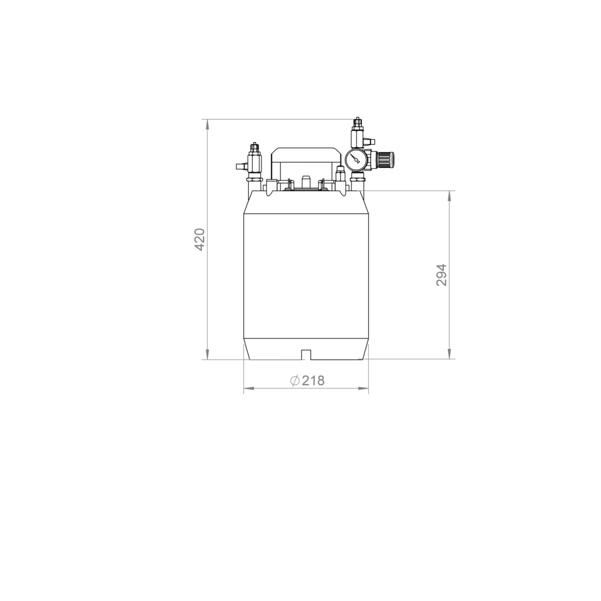 Druckbehälter Spültank 10l Kompatibel zu Baumerhhs®/hhs®, Nordson®, Robatech®, Bühnen®, Puffe®, Meler®, ITW Dynatec®/Inatec®, ValcoMelton®