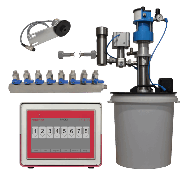 Encolado de cajas plegables Sistema básico de 8 canales Compatible con Baumerhhs®/hhs